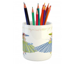 Dressed 2 Women Pencil Pen Holder