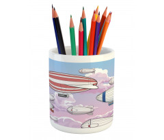 Zeppelins in the Sky Pencil Pen Holder