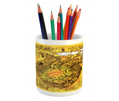 Factory Heart Image Pencil Pen Holder