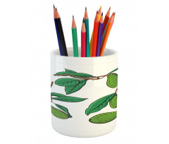 Exotic Fruits on Branch Pencil Pen Holder