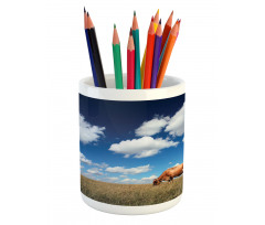 Cow Meadow Sky Clouds Pencil Pen Holder