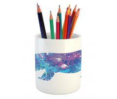 Colorful Silhouette Form Pencil Pen Holder