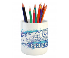 Bohemian Hippie Print Pencil Pen Holder