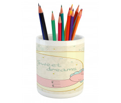 Cartoon Hippo Sleeping Pencil Pen Holder