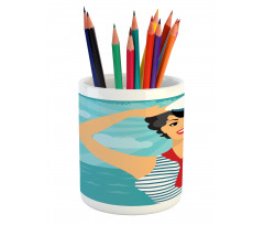 Smiling Sailor Girl Pencil Pen Holder