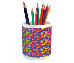 Rainbow Color Tone Heart Pencil Pen Holder