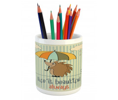 Tightrope Walker Hedgehog Pencil Pen Holder