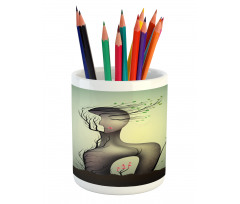 Surrealist Woman Shape Pencil Pen Holder