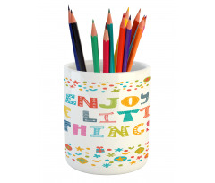 Ornate Colorful Letters Pencil Pen Holder