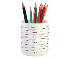 Cartoon Planes in Sky Pencil Pen Holder