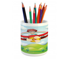 Boy in Sky Sunny Day Pencil Pen Holder