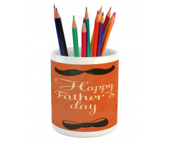 Mustache Bowtie Pencil Pen Holder