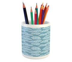 Doodle Style Weather Pencil Pen Holder