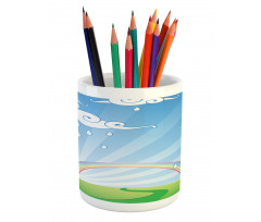 Sun Beams Behind a Hill Pencil Pen Holder