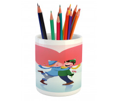 Winter Love Theme Pencil Pen Holder