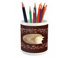 Leaf and Berry Wreath Pencil Pen Holder