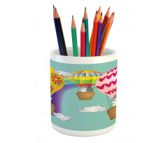 Animals in Balloons Pencil Pen Holder