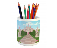 Ivy Covered Pillars Pencil Pen Holder