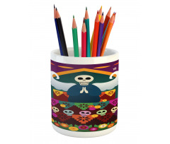 Angel Skull Altar Pencil Pen Holder