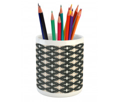 Geometric Oval Pattern Pencil Pen Holder