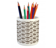 Silhouette Pattern Pencil Pen Holder