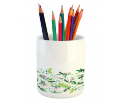 Border Style Ornament Pencil Pen Holder