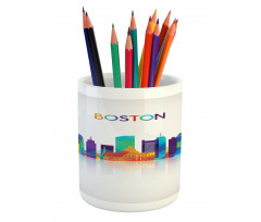 City Skyline Silhouette Pencil Pen Holder