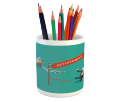 Man Breaks Free Desk Pencil Pen Holder