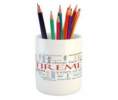 Word Cloud Concept Pencil Pen Holder