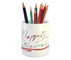 Floral Motifs Doodle Pencil Pen Holder