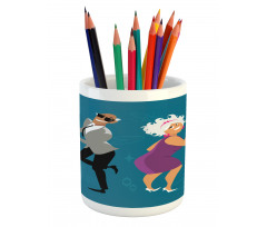 Old Couple Dancing Pencil Pen Holder