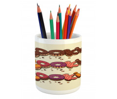 Doodle Style Bakery Theme Pencil Pen Holder