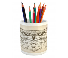 Wildlife Animal Head Sketch Pencil Pen Holder