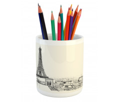 Paris over Roofs House Pencil Pen Holder