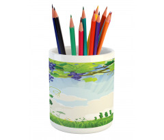 Rural Countryside Grapes Pencil Pen Holder