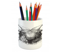 Wild Ruminant Mammal Head Pencil Pen Holder