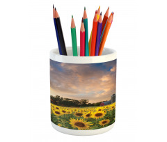 Sunflower Field Sky Pencil Pen Holder