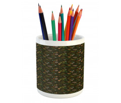 Cones Fir Needles Leaves Pencil Pen Holder