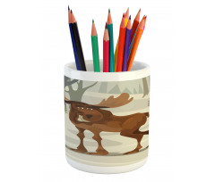 Funny Elk Mascot Pencil Pen Holder