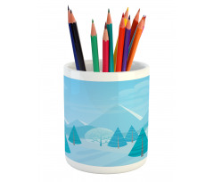 Christmas Pines Alps Pencil Pen Holder