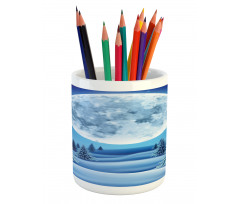 Snowy Hills Pattern Pencil Pen Holder