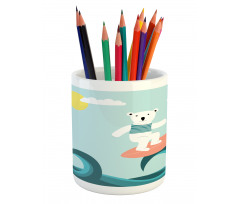 Surfing on Waves Pencil Pen Holder