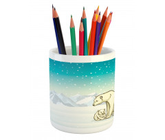 Arctic Animal Family Pencil Pen Holder