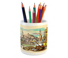 Teapot Sweets Turkish Pencil Pen Holder