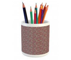 Vibrant Magenta Insects Pencil Pen Holder