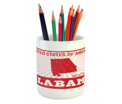 Grungy Theme State Map Pencil Pen Holder