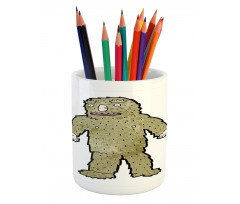 Quirky Grungy Bigfoot Pencil Pen Holder