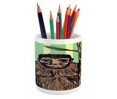 Mysterious Yeti Sketch Pencil Pen Holder