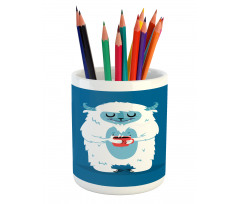 Yeti Coffee Cup Winter Pencil Pen Holder