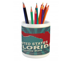 Retro Old City Map USA Pencil Pen Holder